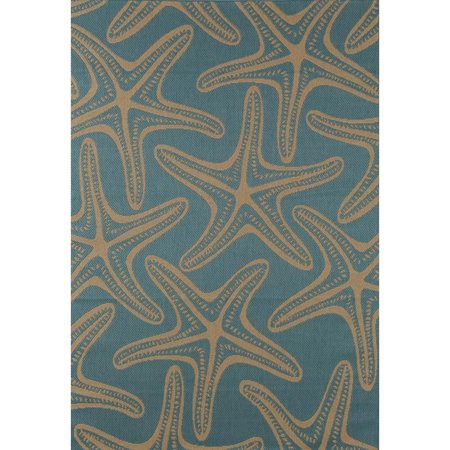 STANDALONE 3 x 4 ft. Plymouth Collection Starfish Flat Woven Indoor & Outdoor Area Rug, Blue ST2590118